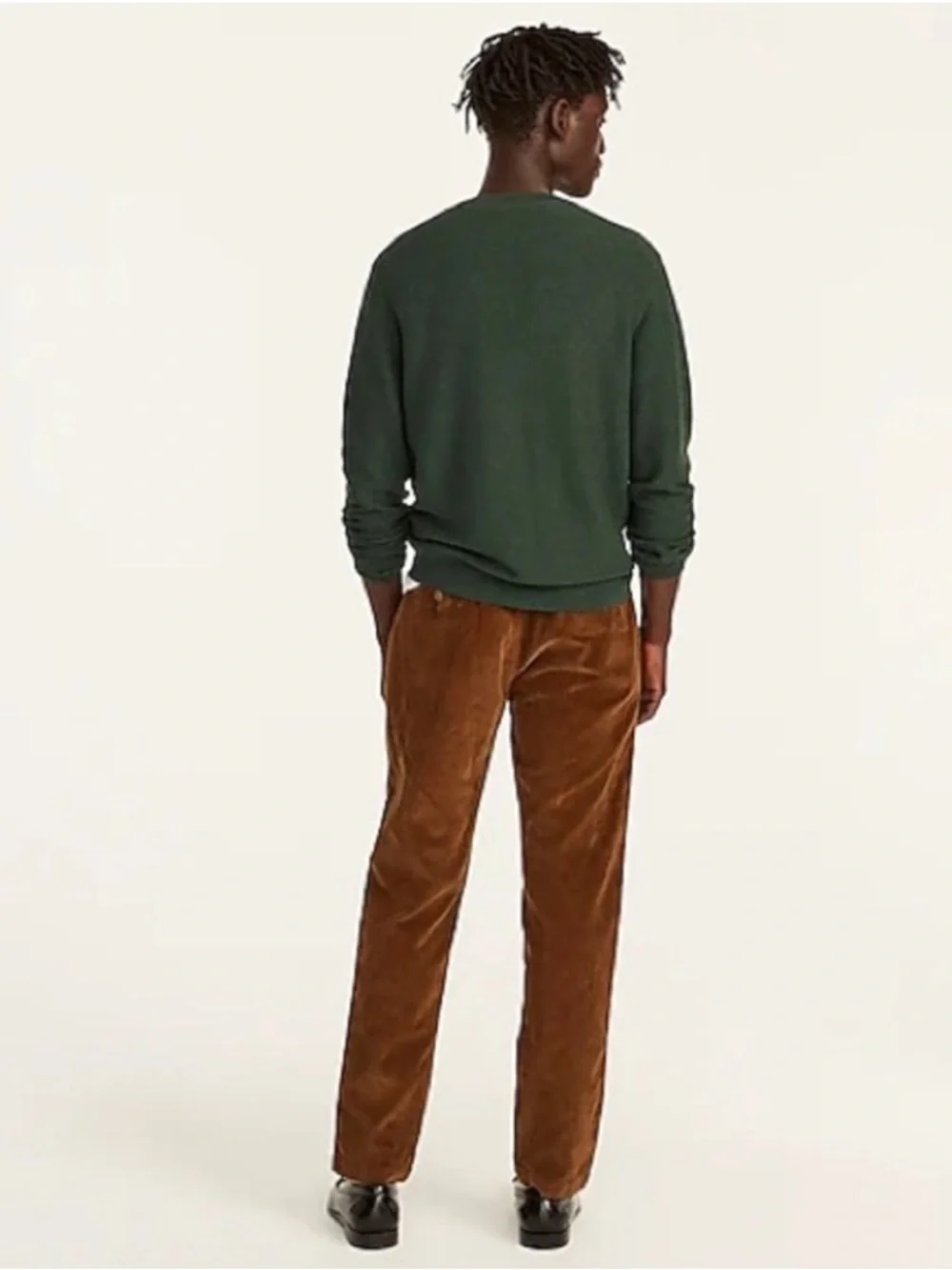 J. Crew 100% Cotton Crewneck Sweater Garter Stitch Military Green H6060 Large